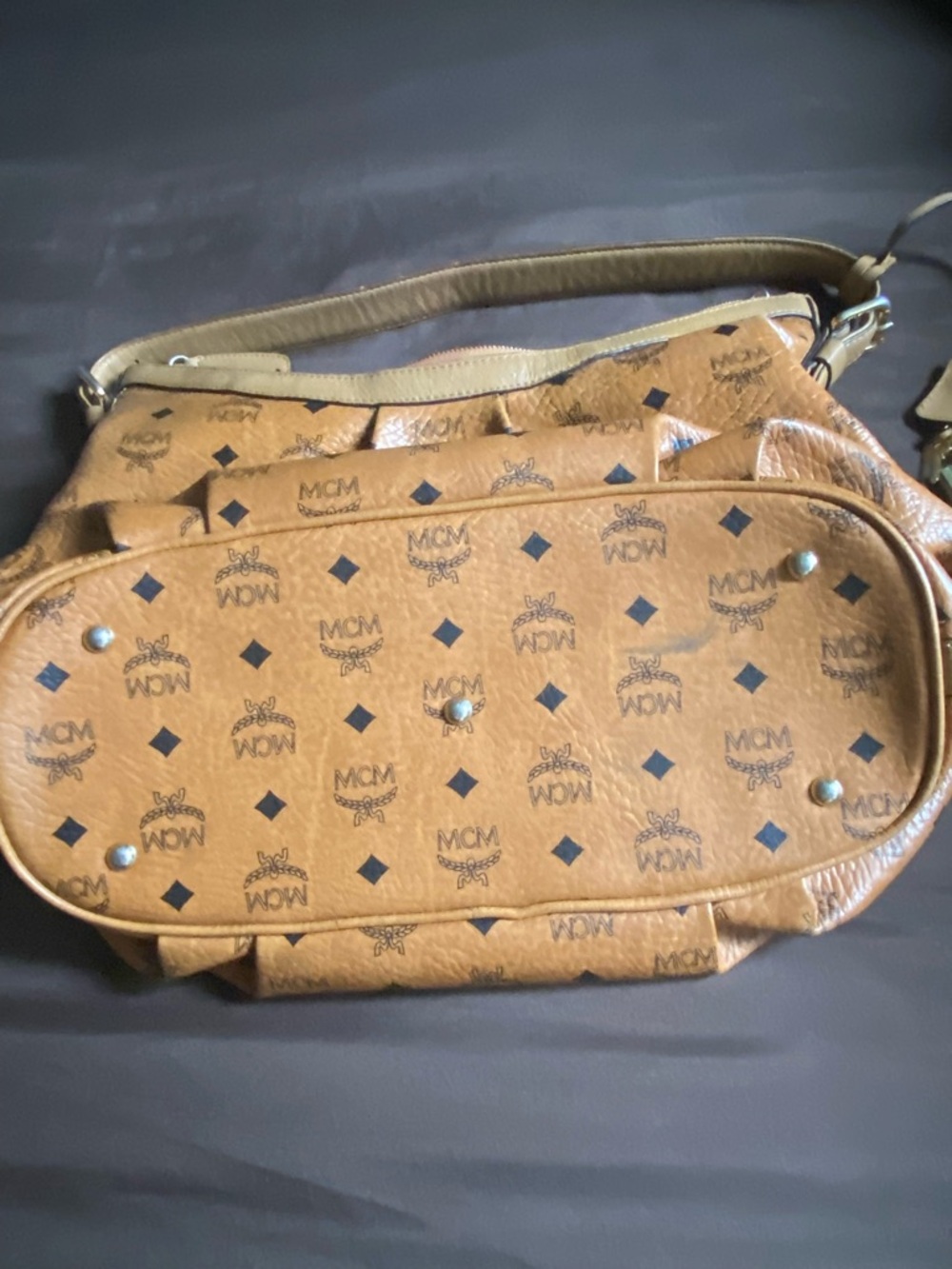 MCM Tan Monogram Shoulder Bag - Picture 10 of 13